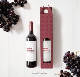 Composición de maqueta de etiqueta de botella de vino