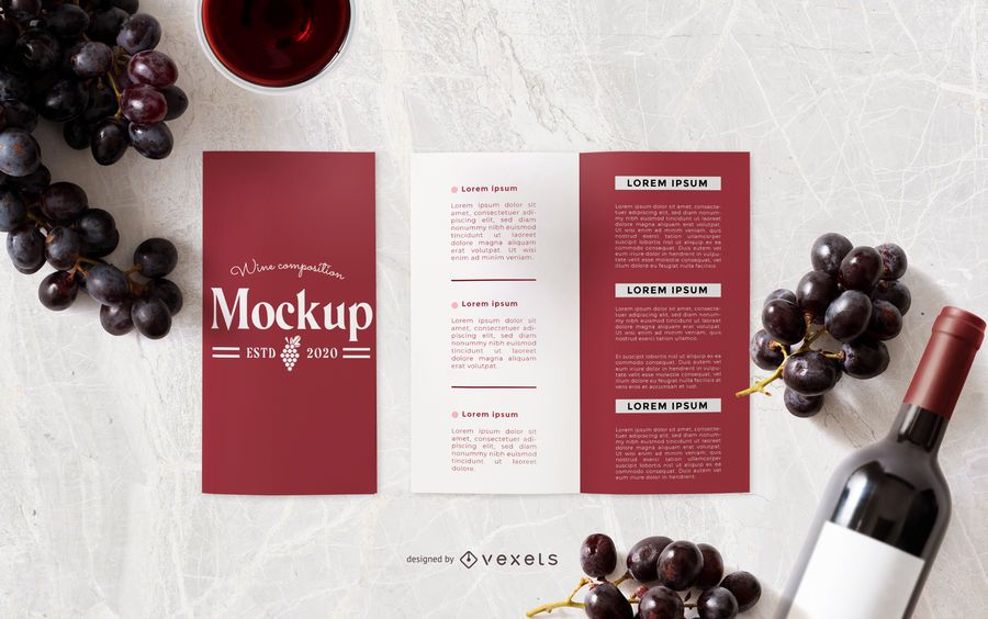 Download Wine Brochure Mockup Composition - PSD Mockup Download