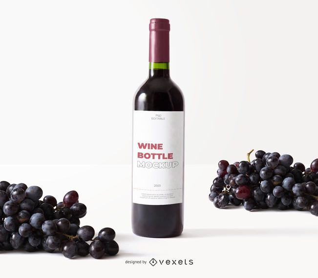wine bottle label grapes mockup wine bottle label grapes mockup