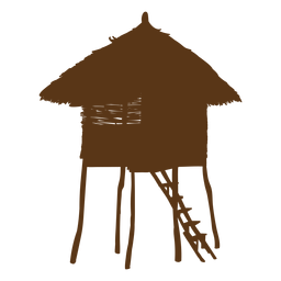 Silhueta de cabana de bambu Desenho PNG