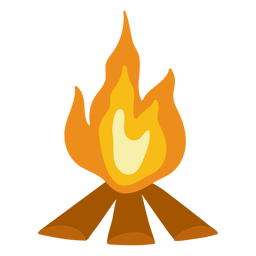 Hoguera de camping plana Diseño PNG