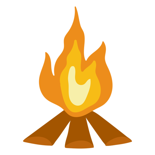 Camping Lagerfeuer flach PNG-Design