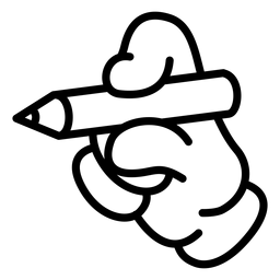 Mão de desenho animado segurando lápis Desenho PNG