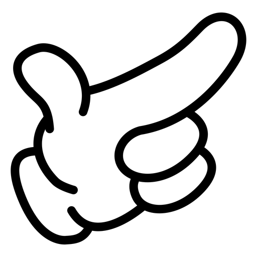 Cartoon hand pointing right PNG Design