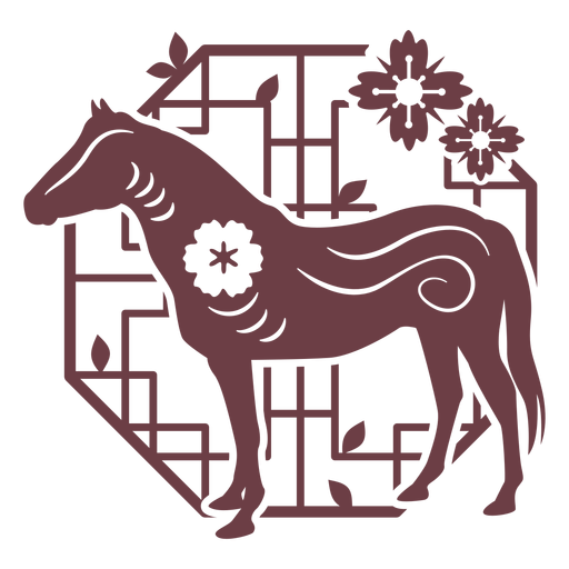 Composición del caballo del horóscopo chino Diseño PNG