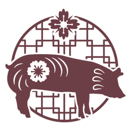 Composición del cerdo del horóscopo chino Diseño PNG