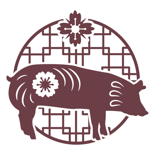 Chinesische Horoskopschweinzusammensetzung PNG-Design