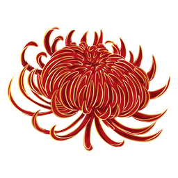 Chinese red flower PNG Design