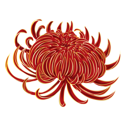 Chinesische rote Blume PNG-Design
