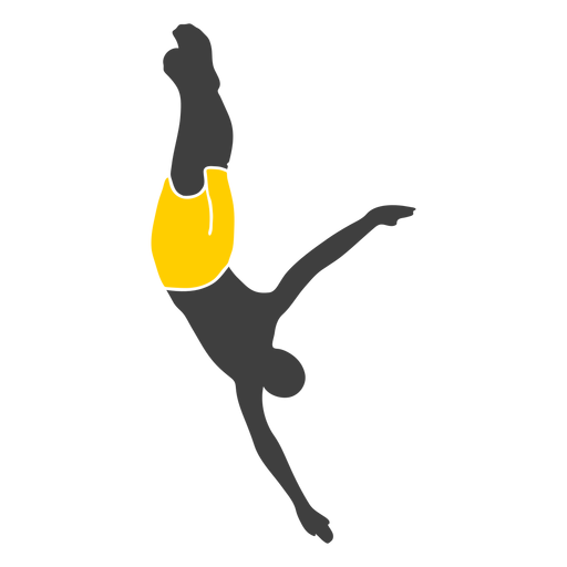 Cliff jumping pose silhouette PNG Design