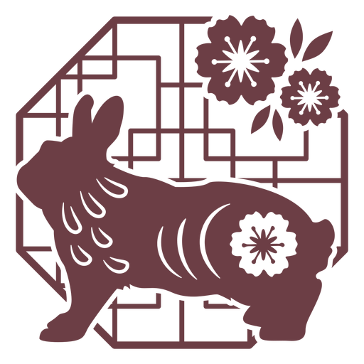 Composition chinese horoscope rabbit PNG Design