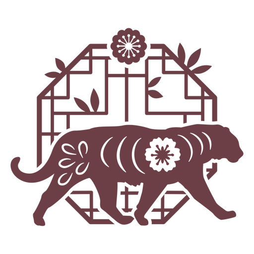 Zusammensetzung chinesischer Horoskop Tiger PNG-Design
