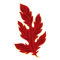Hoja de crisantemo chino rojo Diseño PNG