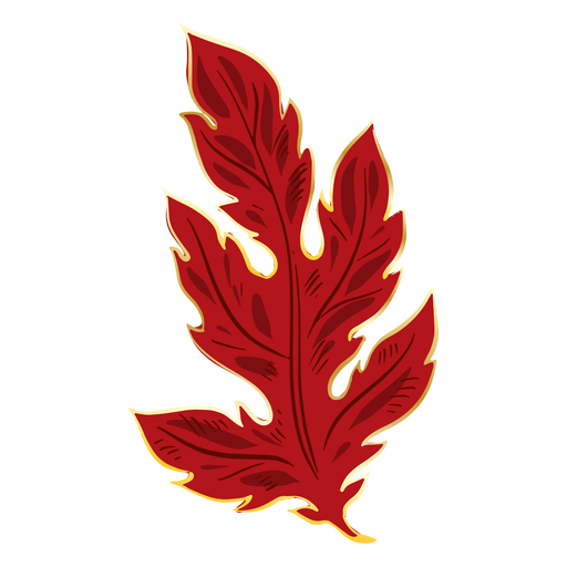 Folha de crisântemo chinês vermelho Desenho PNG