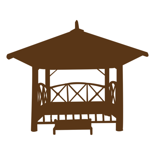 Cozy bamboo hut silhouette