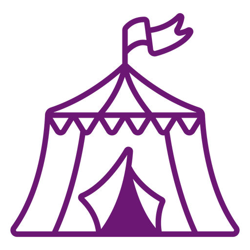 Icono de trazo de carpa de circo Diseño PNG