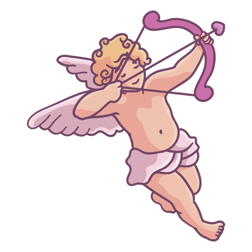 Cupido fofo apontando Desenho PNG