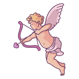 Flecha atirando cupido fofo Desenho PNG