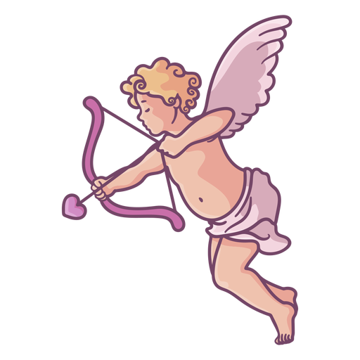 Flecha de tiro de Cupido lindo Diseño PNG