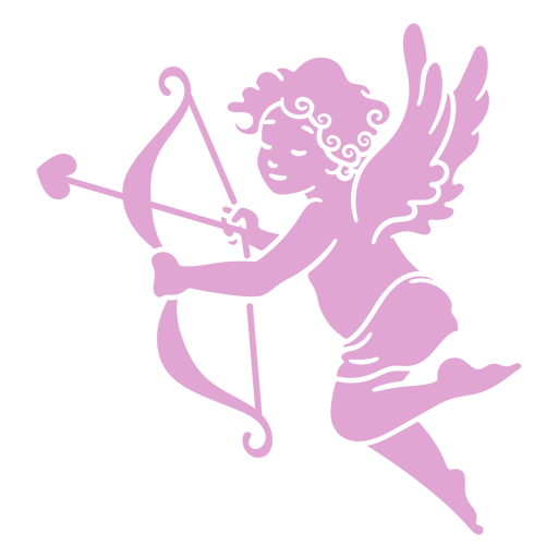 Pose de silueta de Cupido lindo Diseño PNG