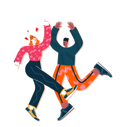 Cute dancing couple PNG Design