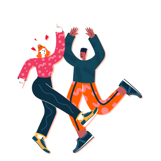 Cute dancing couple PNG Design