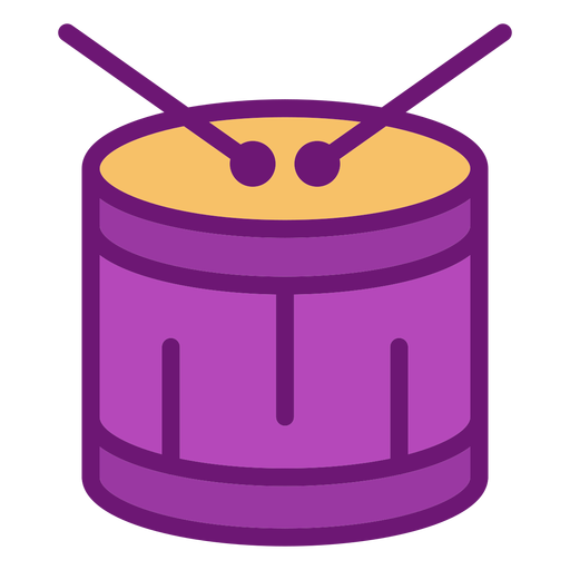 Ícone de tambor colorido Desenho PNG
