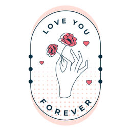 Cute love you forever badge PNG Design Transparent PNG