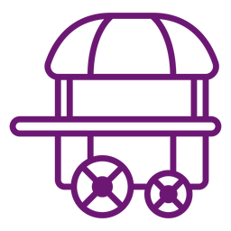 Icon popcorn cart stroke PNG Design