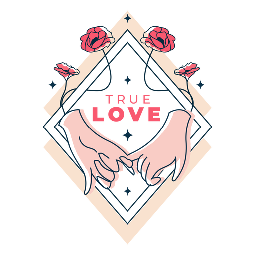 Cute true love badge PNG Design
