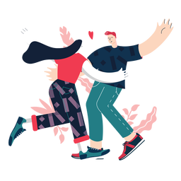 Dancing cute couple PNG Design