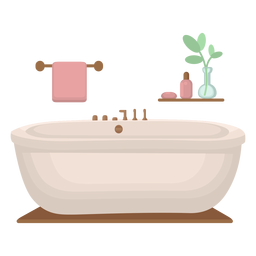 Elegante Badewanne flach PNG-Design