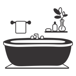 Silueta de bañera elegante Diseño PNG