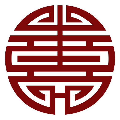 Geometrisches rotes Symbol Chinesisch PNG-Design