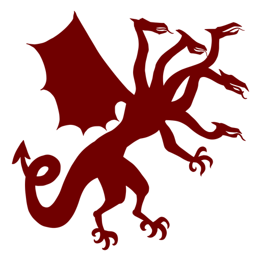 Heraldik-Emblem f?nfk?pfige Drachensilhouette PNG-Design