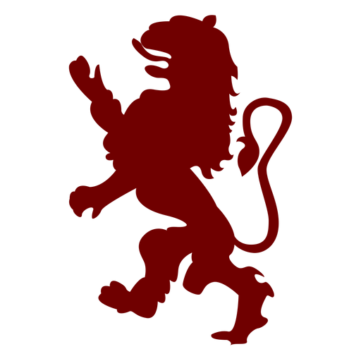 Silhueta de leão com emblema de heráldica Desenho PNG