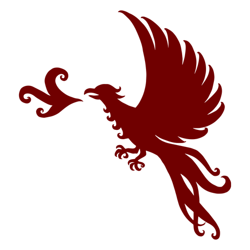 Heraldry emblem phoenix silhouette