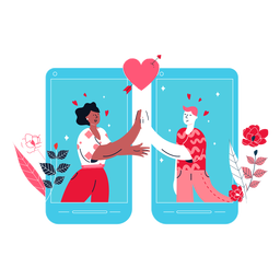 Casal fofo de mais cinco Desenho PNG
