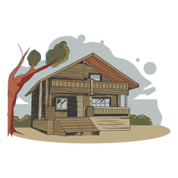 Ilustración casa bambú hecho Transparent PNG