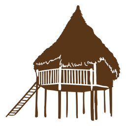 Große Strandhütte Silhouette PNG-Design