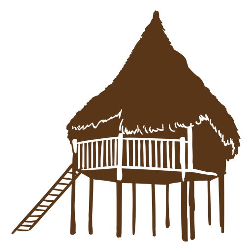 Large beach hut silhouette PNG Design