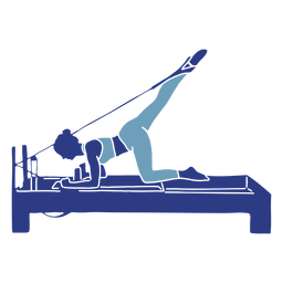 Silueta de reformador de pilates estiramiento de piernas Diseño PNG