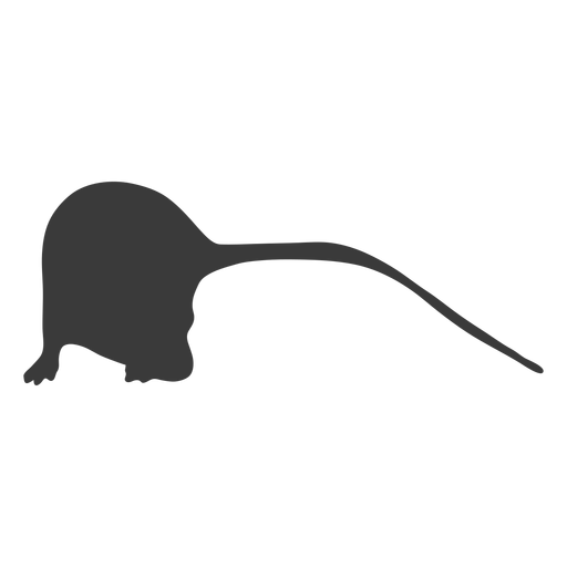 Silueta de ratón de cola larga Diseño PNG