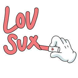 Love sucks character PNG Design