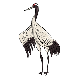 Majestic Crane Bird PNG & SVG Design For T-Shirts