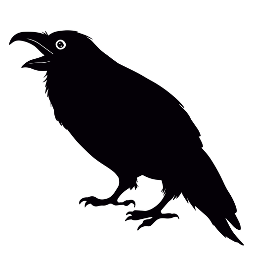 P?ssaro corvo de boca aberta Desenho PNG