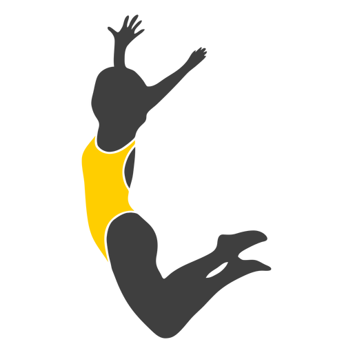 Silhueta de salto de penhasco de braços abertos Desenho PNG