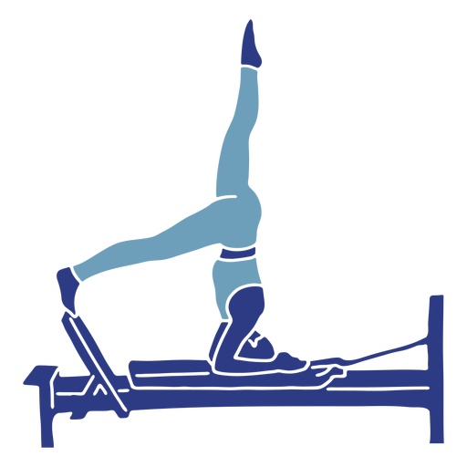 Pilates reformer head stand silhouette