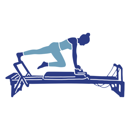 Pilates reformer leg stretch silhouette
