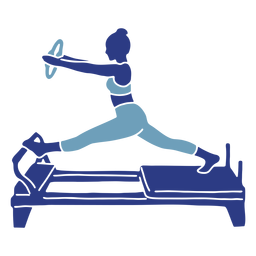 Pilates Reformer gespaltene Silhouette PNG-Design